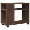 vidaXL lisalaud ratastega, pruun tamm, 70x35x60 cm, tehispuit