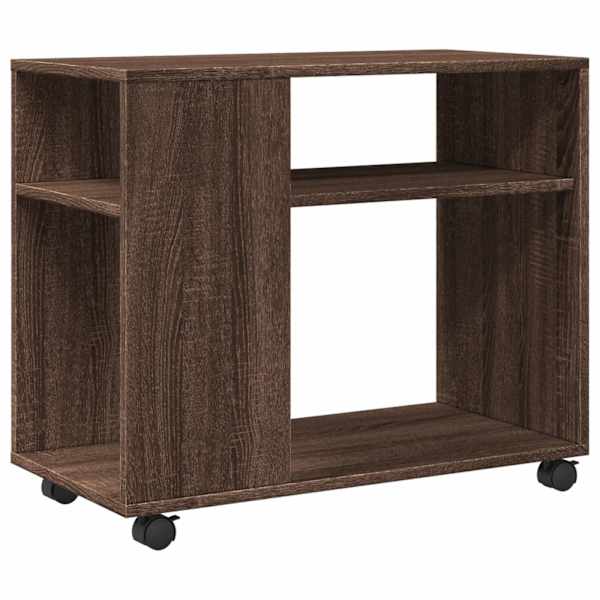 vidaXL lisalaud ratastega, pruun tamm, 70x35x60 cm, tehispuit
