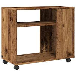 Odkládací stolek na kolečkách old wood 70x35x60 cm kompozit - obrázek 7