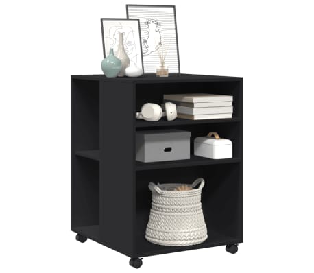 vidaXL Side Table Black Engineered Wood Medium Side Table Rectangular