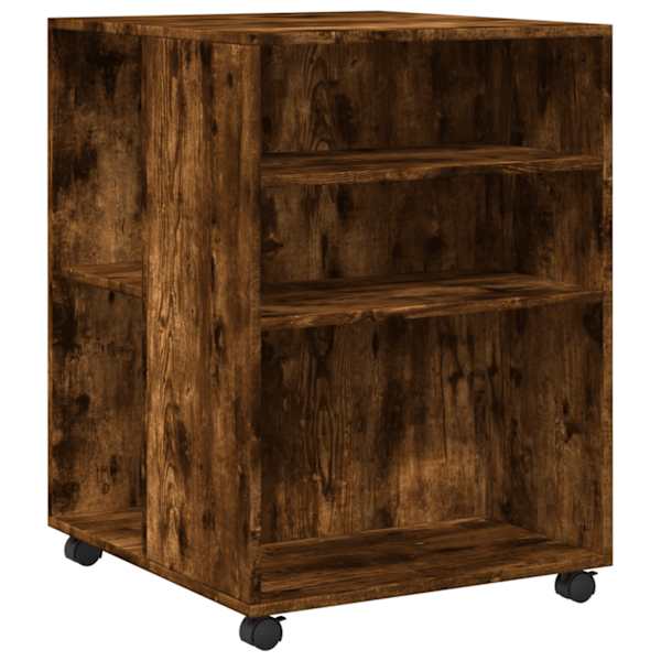 vidaXL lisalaud ratastega, suitsutatud tamm, 55x60x78 cm, tehispuit