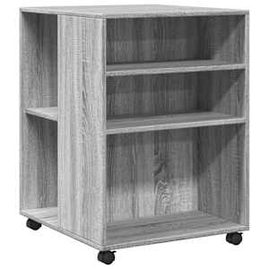 vidaXL lisalaud ratastega, hall Sonoma tamm, 55x60x78 cm, tehispuit