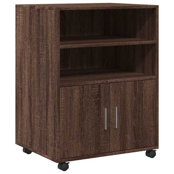 vidaXL ratastel kapp, pruun tamm, 60x48x81 cm, tehispuit