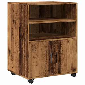Skříňka na kolečkách old wood 60x48x81 cm kompozitní dřevo - obrázek 2
