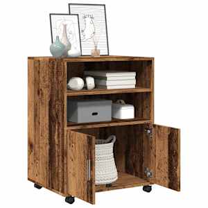 Skříňka na kolečkách old wood 60x48x81 cm kompozitní dřevo - obrázek 3