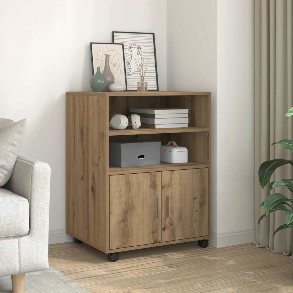 vidaXL Rollschrank Artisan-Eiche 60x48x81 cm Holzwerkstoff
