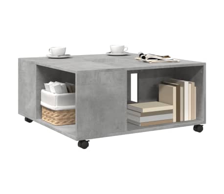 vidaXL Mesa de centro madera de ingenier&iacute;a gris hormig&oacute;n 80x80x40 cm