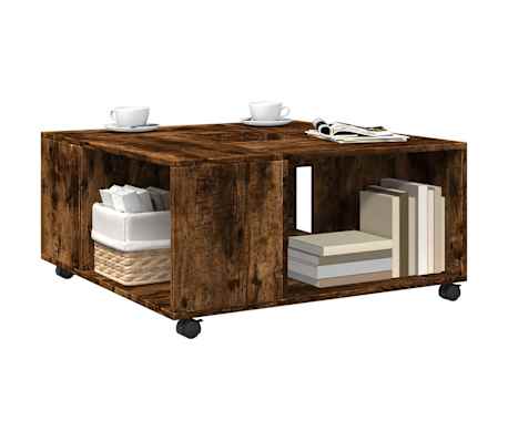 vidaXL Konferenčn&yacute; stol&iacute;k dymov&yacute; dub 80x80x40 cm kompozitn&eacute; drevo