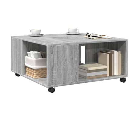 vidaXL Coffee Table Grey Sonoma 80x80x40 cm Engineered Wood