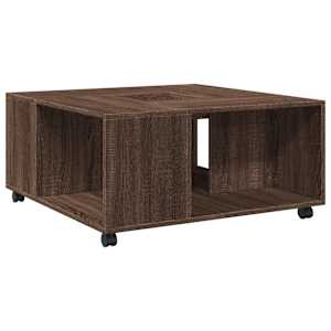 Konferenční stolek hnědý dub 80 x 80 x 40 cm kompozitní dřevo - obrázek 6