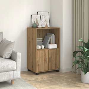 Omarica na kolesih artisian hrast 55x40x91 cm inženirski les