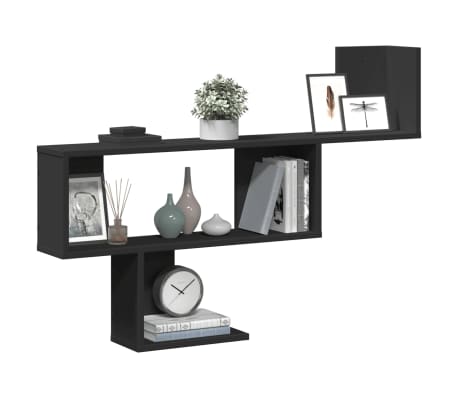 vidaXL &Eacute;tag&egrave;re murale noir 100x15x70 cm bois d'ing&eacute;nierie