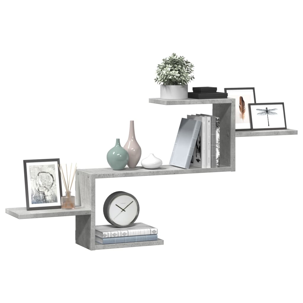 vidaXL Wall Shelf Concrete Grey 104x15x49 cm Engineered Wood