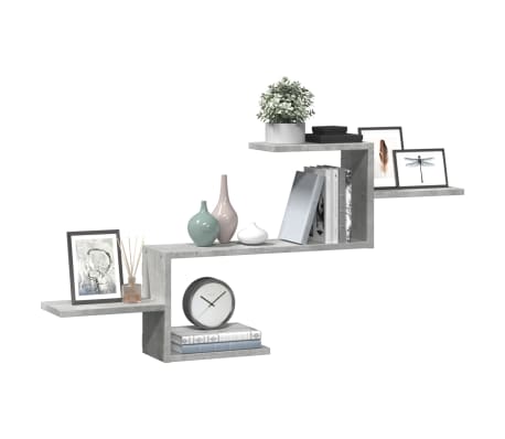 vidaXL Wall Shelf Concrete Grey 104x15x49 cm Engineered Wood