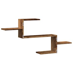 Nástěnná police old wood 104 x 15 x 49 cm kompozitní dřevo - obrázek 6