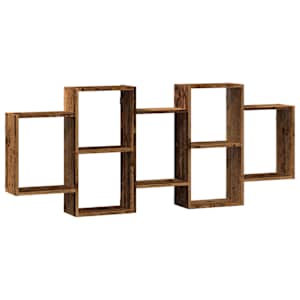Nástěnná police old wood 159 x 18 x 65 cm kompozitní dřevo - obrázek 2