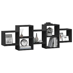 vidaXL Wandregal Schwarz 129x18x42 cm Holzwerkstoff