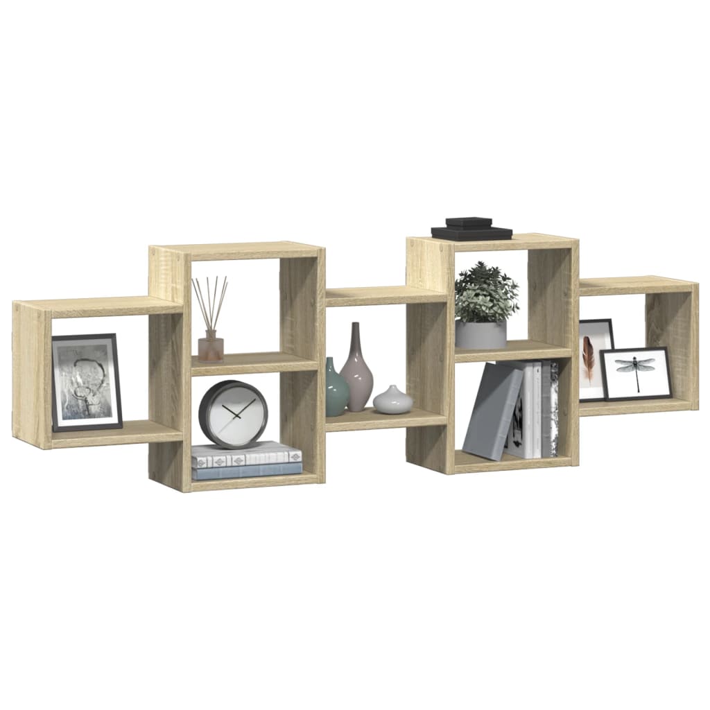 vidaXL Raft de perete, stejar sonoma, 129x18x42 cm, lemn prelucrat