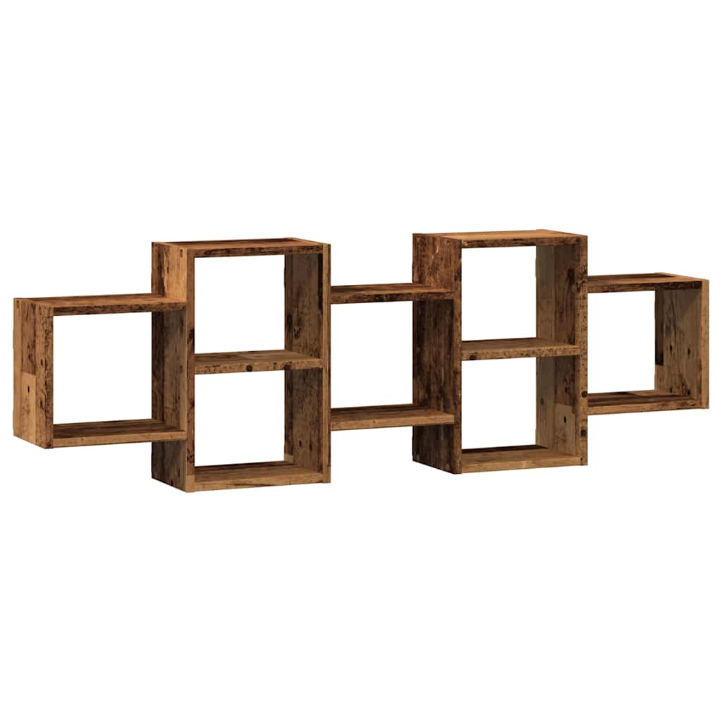 vidaXL Nástěnná police old wood 129 x 18 x 42 cm kompozitní dřevo