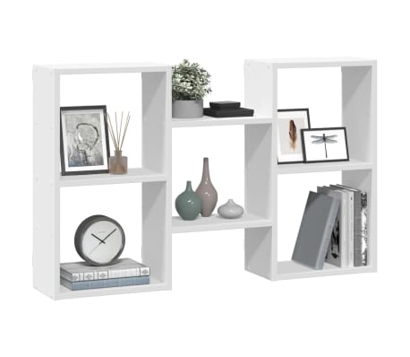 vidaXL fehér szerelt fa fali polc 96 x 18 x 60 cm