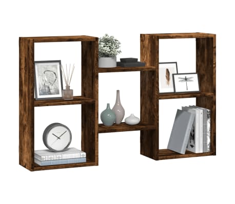 vidaXL Raft de perete, stejar fumuriu, 96x18x60 cm, lemn prelucrat