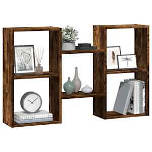 vidaXL Raft de perete, stejar fumuriu, 96x18x60 cm, lemn prelucrat