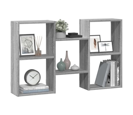 vidaXL Raft de perete, gri sonoma, 96x18x60 cm, lemn prelucrat