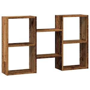Nástěnná police old wood 96 x 18 x 60 cm kompozitní dřevo - obrázek 2