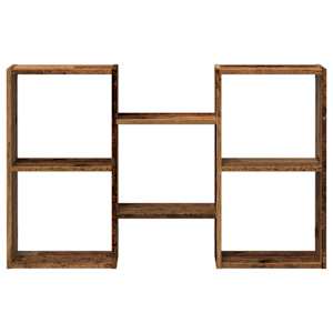 Nástěnná police old wood 96 x 18 x 60 cm kompozitní dřevo - obrázek 4