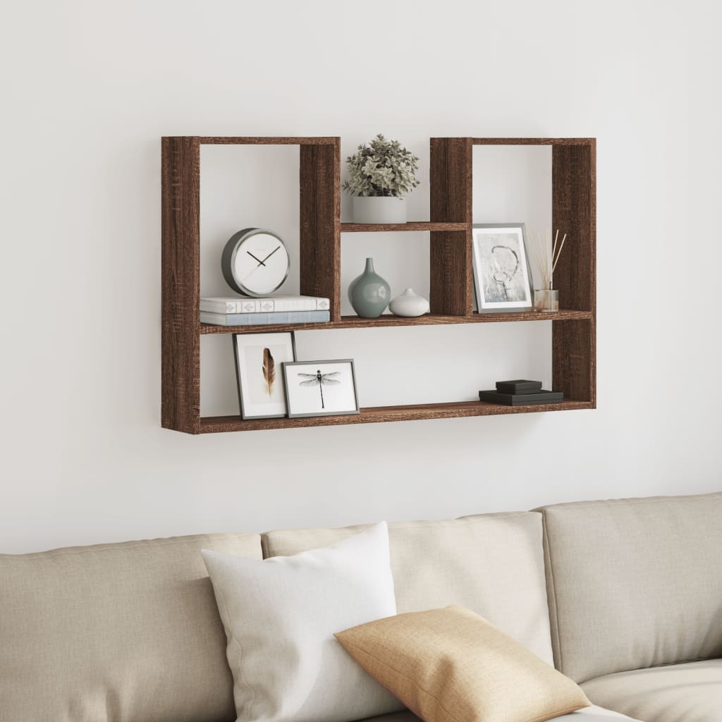 vidaXL Wall Shelf Brown Oak 99x15x60 cm Engineered Wood