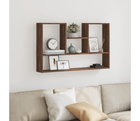 vidaXL Wall Shelf Brown Oak 99x15x60 cm Engineered Wood