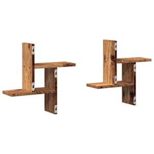 Nástěnné police 2 ks old wood 38 x 12 x 38 cm kompozitní dřevo - obrázek 7