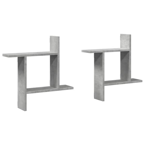 vidaXL seinariiulid 2 tk, betoonhall, 50x12x50 cm, tehispuit