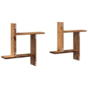 Nástěnné police 2 ks old wood 50 x 12 x 50 cm kompozitní dřevo - obrázek 7