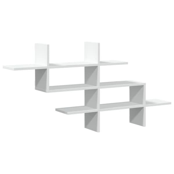 vidaXL seinariiul, valge, 124,5x18x60,5 cm, tehispuit