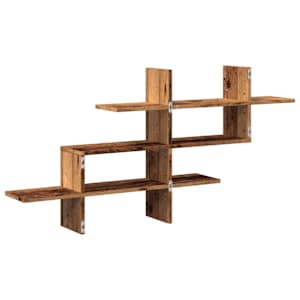 Nástěnná police old wood 124,5 x 18 x 60,5 cm kompozitní dřevo - obrázek 6