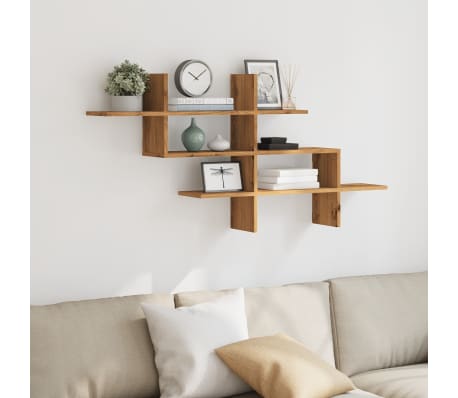 vidaXL Wall Shelf Artisian Oak 124.5x18x60.5 cm Engineered Wood