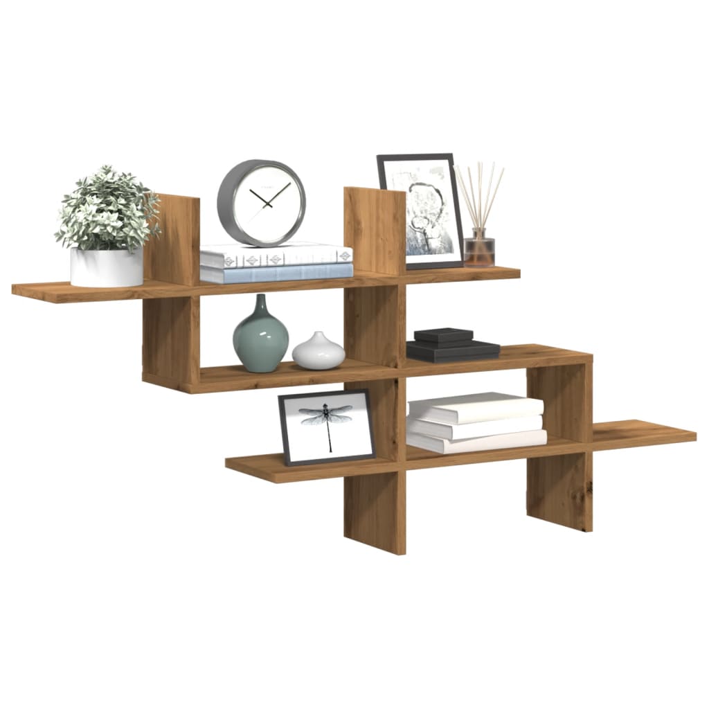 vidaXL Wandregal Artisan-Eiche 124,5x18x60,5 cm Holzwerkstoff
