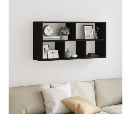 vidaXL Wandschap 100x25x50 cm bewerkt hout zwart