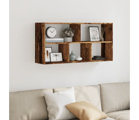 vidaXL Wall Shelf Old Wood 100x25x50 cm Engineered Wood