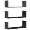 vidaXL seinariiulid 3 tk, must, 58 x 18 x 18 cm, tehispuit