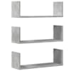 vidaXL seinariiulid 3 tk, betoonhall, 58x18x18 cm, tehispuit