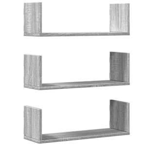 vidaXL seinariiulid 3 tk, hall Sonoma tamm, 58x18x18 cm, tehispuit