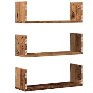 Nástěnné police 3 ks old wood 58 x 18 x 18 cm kompozitní dřevo - obrázek 6