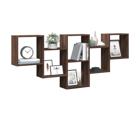vidaXL Wandregal Braun Eichen-Optik 159x18x66 cm Holzwerkstoff
