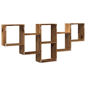 Nástěnná police old wood 159 x 18 x 66 cm kompozitní dřevo - obrázek 6