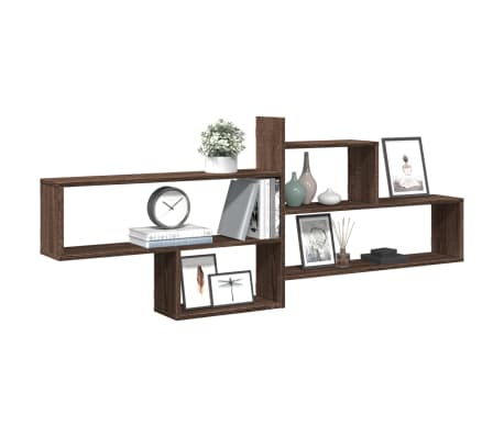 vidaXL barna t&ouml;lgysz&iacute;nű szerelt fa fali polc 167,5 x 18 x 68 cm