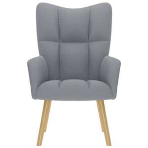 Relaxační židle světle šedá textil - obrázek 3