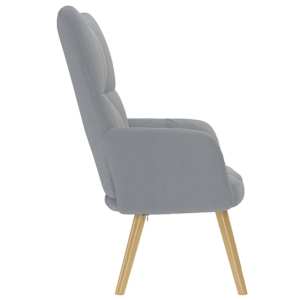 Relaxační židle světle šedá textil - obrázek 4