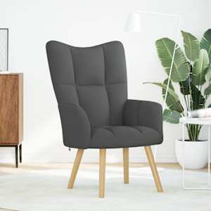 Relaxační židle tmavě šedá textil - obrázek 2